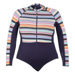 Body Glove Women's Stripe Long Sleeve Rash Suit Navy & Print - Image 6
