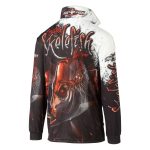 Bigfish Skele Snapper Sublimated Polo Shirt Black & Red - Image 2