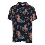 Cape Men's Tropical Leopard Shirt Charcoal
