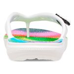 Crocs Unisex Classic Spray Dye Flip Thong White & Multicoloured - Image 5