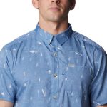 Columbia Men's Slack Tide Camp PFG Shirt Bluestone Trout - Image 7