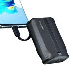 Ontekka 10k Power Bank with Built-in Lightning & USB-C Charge Cables Black 10K - Image 7