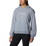 Columbia Women's French Terry Cropped Hoodie Light Grey & White - Image 4