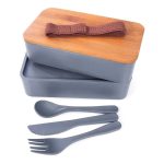 Is Gift Wheat Straw Bento Box With Cutlery Multicoloured - Image 3