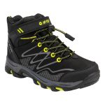 Hi-Tec Kids' Blackout Waterproof Mid Hiking Shoes Black & Lime - Image 5