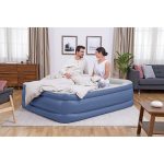 Bestway Nightright Double High Airbed with Pump Queen Navy Blue - Image 2