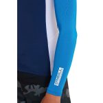 O'Neill Youth Boys Basic Skins Long Sleeve Rash Vest Navy/Royal Blue/White - Image 4