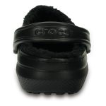 Crocs Adults' Unisex Classic Fuzzy Lined Clogs Black & Black - Image 4
