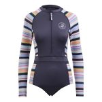 Body Glove Women's Stripe Insulator Long Sleeve Rash Suit Navy & Print