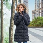 Mountain Designs Women's Liberty 700 Goose Down Hooded Longline Jacket Black - Image 4