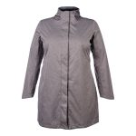 Cape Women's Baylee Long Rain Jacket Plus Size Charcoal Melange - Image 4