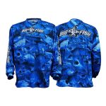 Bigfish Aus Camo Blue Sublimated Fishing Shirt Blue