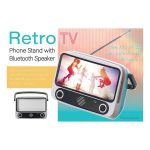 Retro TV Bluetooth Rechargeable Speaker & Smart Phone Holder Grey - Image 5