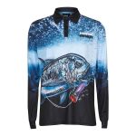 Nomad Design GT Hookup Underwater Collared Fishing Shirt Blue
