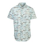 Gondwana Men's Short Sleeve Fish Shirt Light Blue