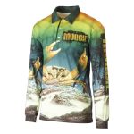 Bigfish Muddie Sublimated Polo Shirt Green & Yellow - Image 4