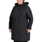 Cape Women's Harriet Long Line Plus Size Puffer Jacket Black - Image 3