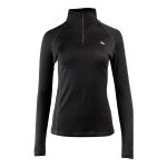 Mountain Designs Women's Merino Long Sleeve Quarter Zip Top Black