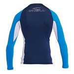 O'Neill Youth Boys Basic Skins Long Sleeve Rash Vest Navy/Royal Blue/White - Image 2