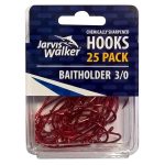 Jarvis Walker Baitholder Red Chemically Sharpened Hooks 25 Pack