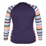 Body Glove Women's Stripe Full Zip Long Sleeve Rash Vest Plus Size Navy & Print - Image 2