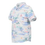 Cape Kids Boys Palm Tree Short Sleeve Shirt White Palm Tree - Image 4