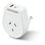 Go Travel Slim Euro & Bali Outbound Travel Adaptor USB-A + USB-C White - Image 2