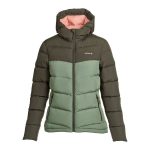 Cederberg Women's Retro Mawson Hooded Puffer Jacket Khaki / Light Rose Lining