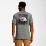 The North Face Men's Box Tee Grey Heather/Black Glow Print - Image 2