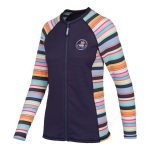 Body Glove Women's Stripe Full Zip Long Sleeve Rash Vest Navy & Print - Image 3