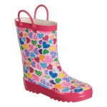 Cape Girl's Puddle Hearts Print Gumboot Multicoloured - Image 4