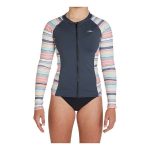 O'Neill Girls' Lane Full Zip Long Sleeve Rash Vest GMA2 Gunmetal & Alexa Tile - Image 3