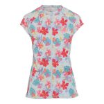 Body Glove Women's Floral Wave Full Zip Cap Sleeve Rash Vest Print