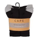 Cape Everyday 10 Pack Crew Socks Black 6-12 - Image 2