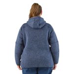 Gondwana Women's Domino Sherpa Lined Fleece Jacket Plus Size Navy Marle - Image 3