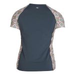 O'Neill Girls' Lane Short Sleeve Rash Vest GMA Gunmetal & Alexa Tile