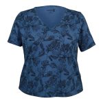 Gondwana Women's Mapleton Linen Blend Tee Plus Size Atlantic Blue & Navy
