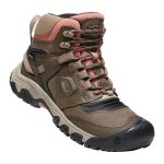 Keen Women's Ridge Flex Waterproof Mid Hiking Shoes Timberwolf Brick Dust - Image 3