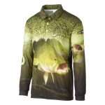 Bigfish Cod Skin Sublimated Polo Shirt Green - Image 3