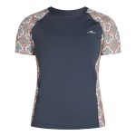 O'Neill Girls' Lane Short Sleeve Rash Vest GMA Gunmetal & Alexa Tile - Image 3