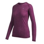 Mountain Designs Women's Merino Blend Long Sleeve Stripe Top Purple Stripe - Image 2