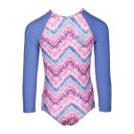 Body Glove Kids Long Sleeve Zig Zag Printed Swimsuit Blue - Image 2