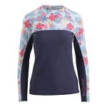 Body Glove Women's Floral Wave Crew Long Sleeve Rash Vest Navy & Print