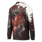 Bigfish Skele Snapper Sublimated Polo Shirt Black & Red - Image 3