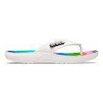 Crocs Unisex Classic Spray Dye Flip Thong White & Multicoloured - Image 3