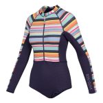 Body Glove Women's Stripe Long Sleeve Rash Suit Navy & Print - Image 3
