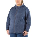 Gondwana Women's Domino Sherpa Lined Fleece Jacket Plus Size Navy Marle - Image 4