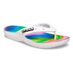 Crocs Unisex Classic Spray Dye Flip Thong White & Multicoloured