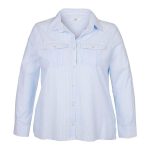 Cape Women's Ariana Long Sleeve Shirt Plus Size Azure Stripe