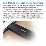 D-Link DWM-222 4G LTE USB Adaptor Travel Modem Black - Image 4